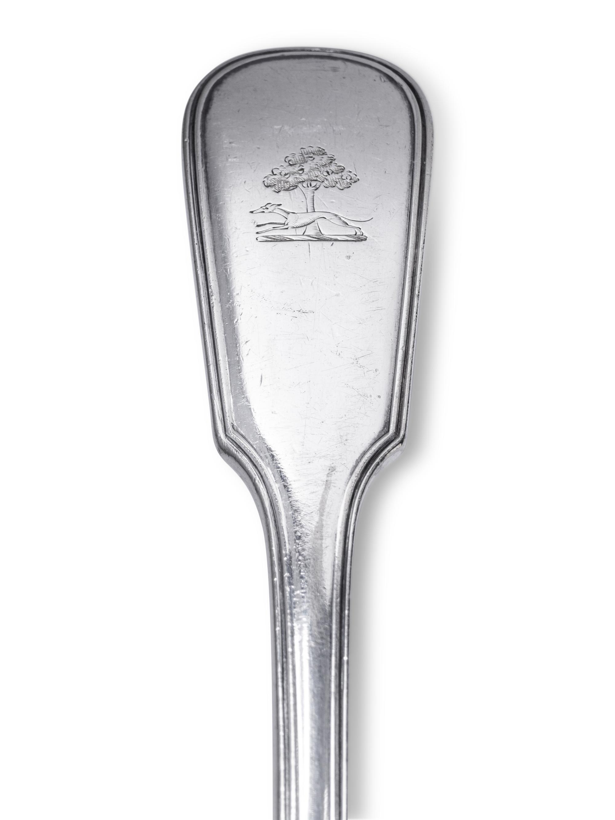 A Collection of English Silver Flatware and Serving Articles