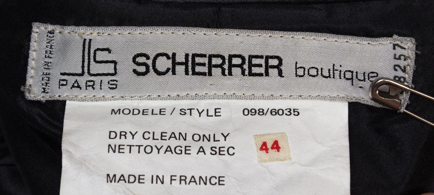 A Jean Louis Scherrer Black Velvet Evening Jacket, Size 44.