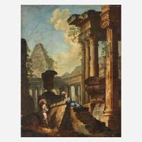 Manner of Giovanni Paolo Panini (Italian, B.C. 1692–1765) Capriccio with Figures Among Ruins