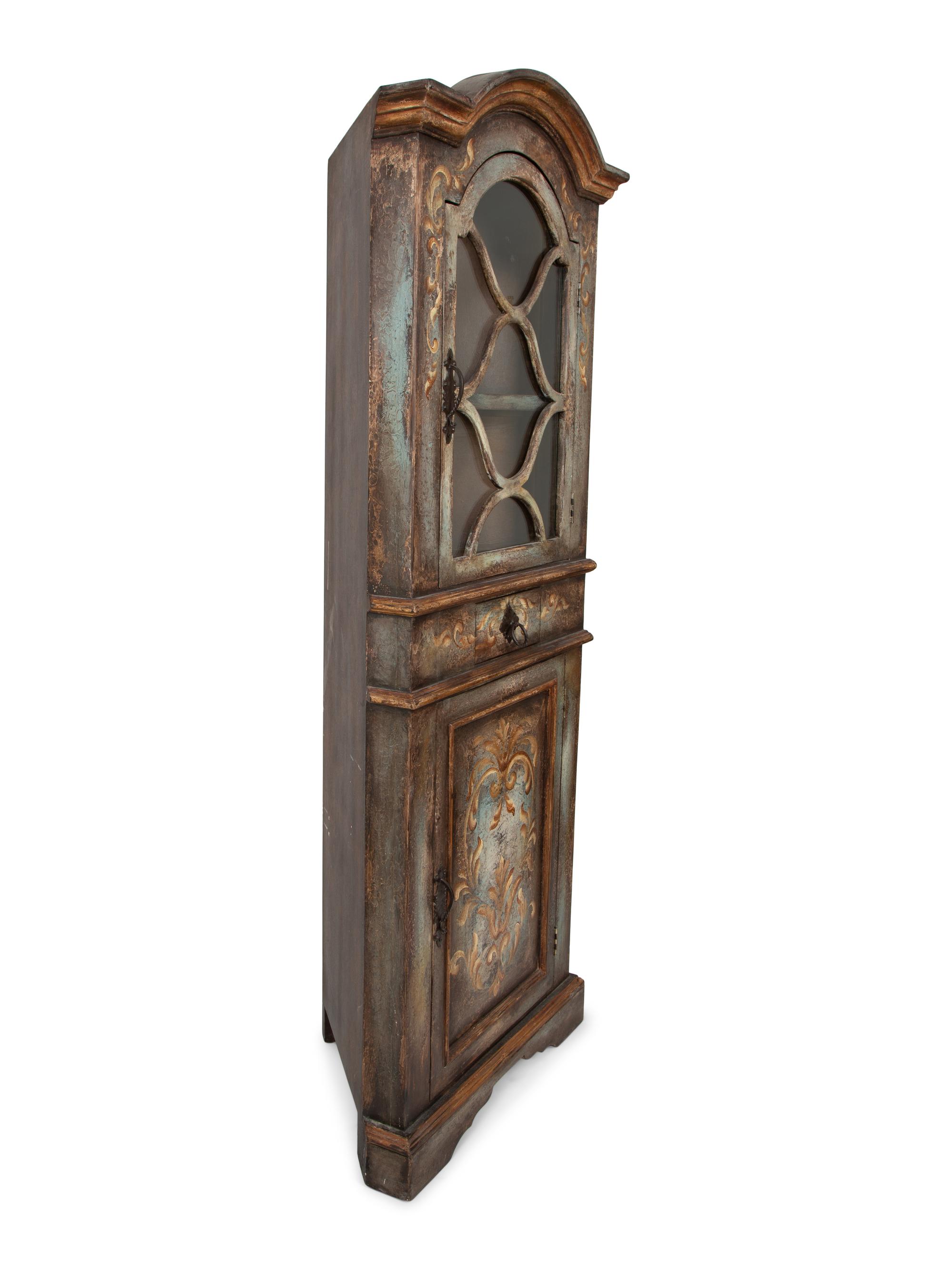 A Venetian Style Painted Corner Cabinet — 20TH CENTURY