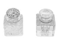 A Cartier Silver Mounted Cut Glass Ink Well