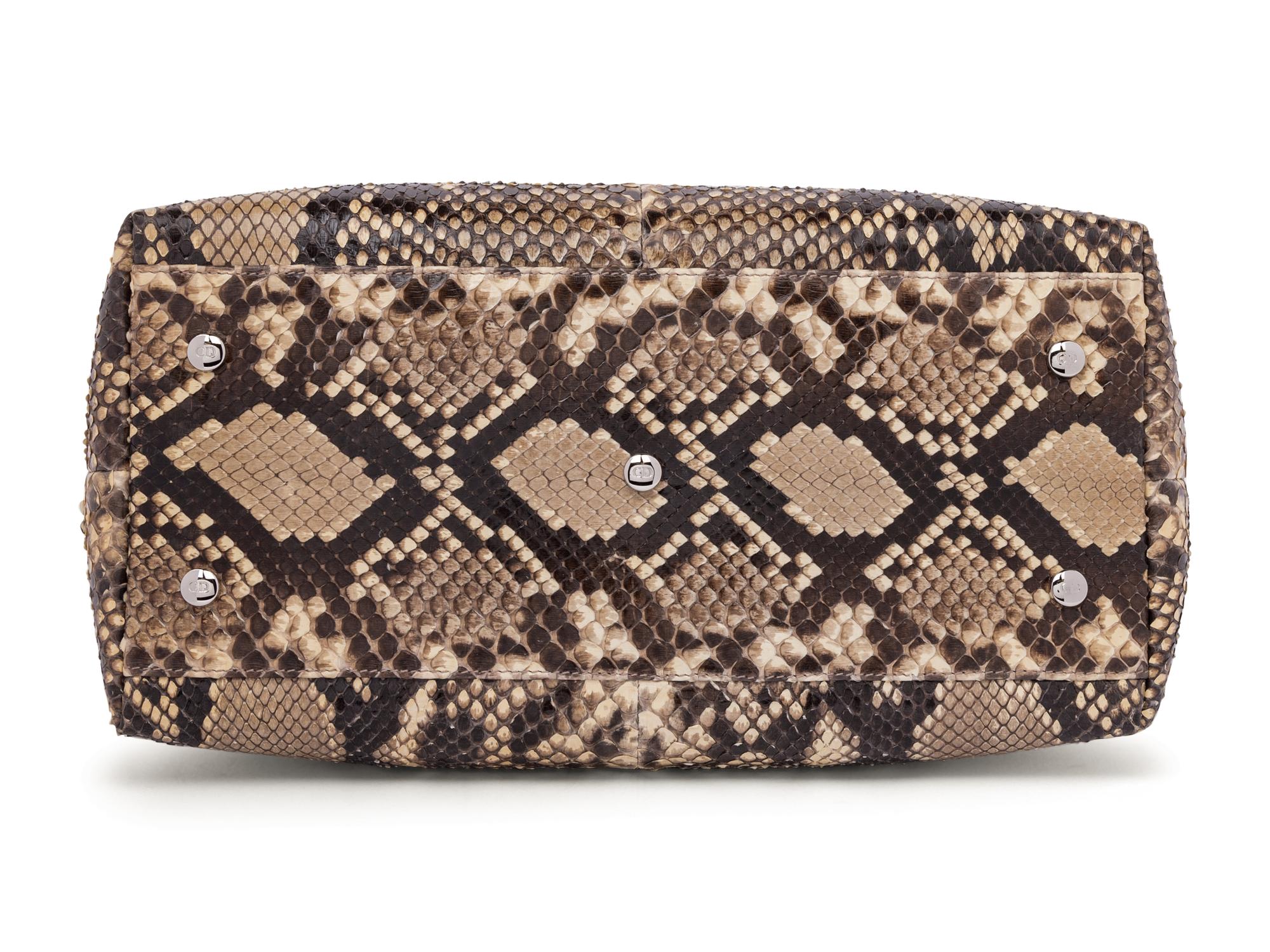 Christian Dior Tan Python Granville Bag, 2011