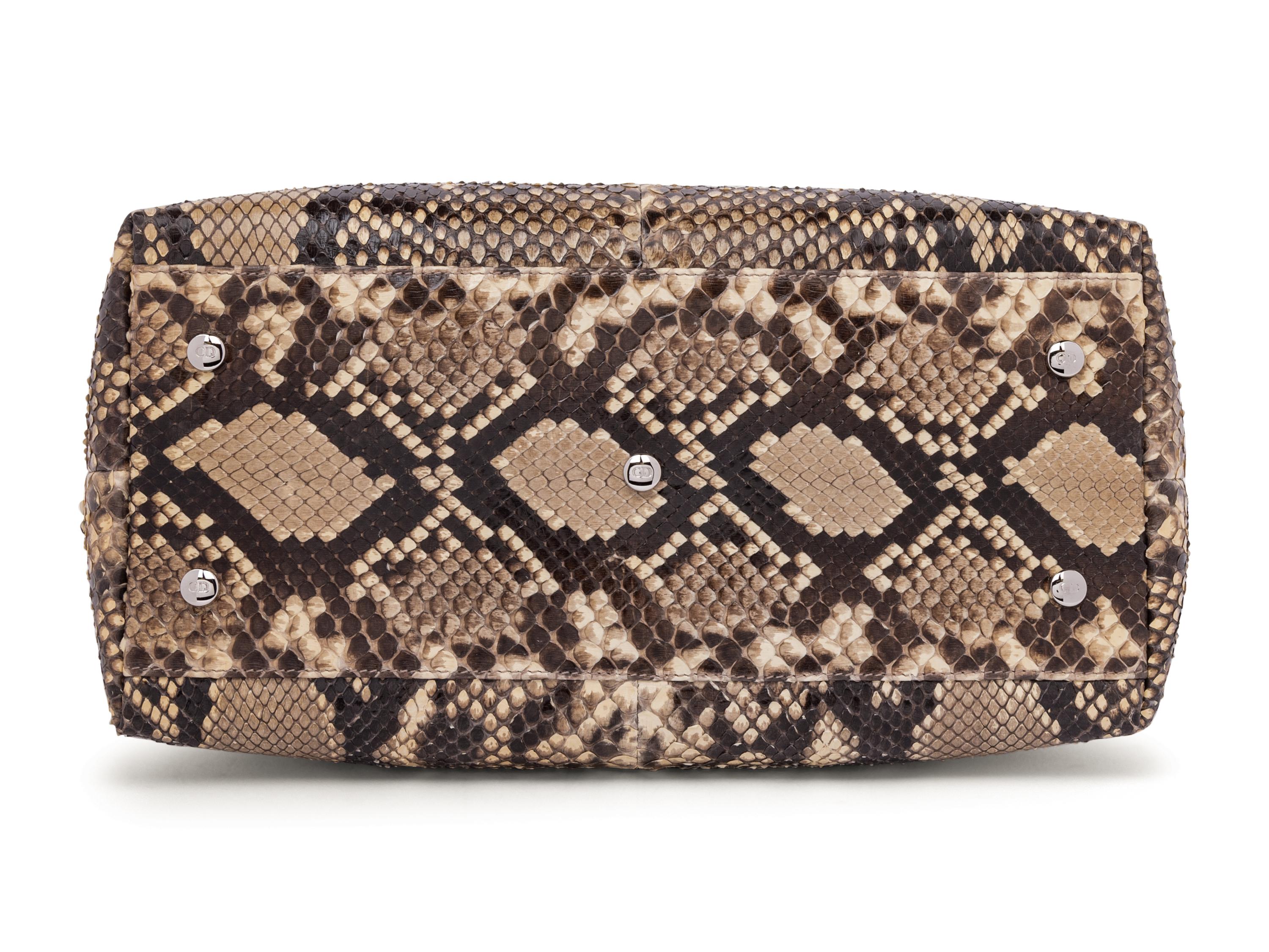 Christian Dior Tan Python Granville Bag, 2011