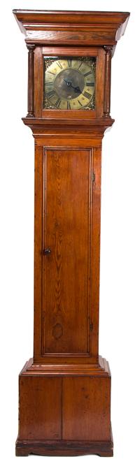 An American Pine Tall Case Clock Height 77 x width 17 x depth 9 1/2 inches. — 18TH CENTURY
