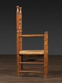 A William and Mary Turned Rush Seat Armchair