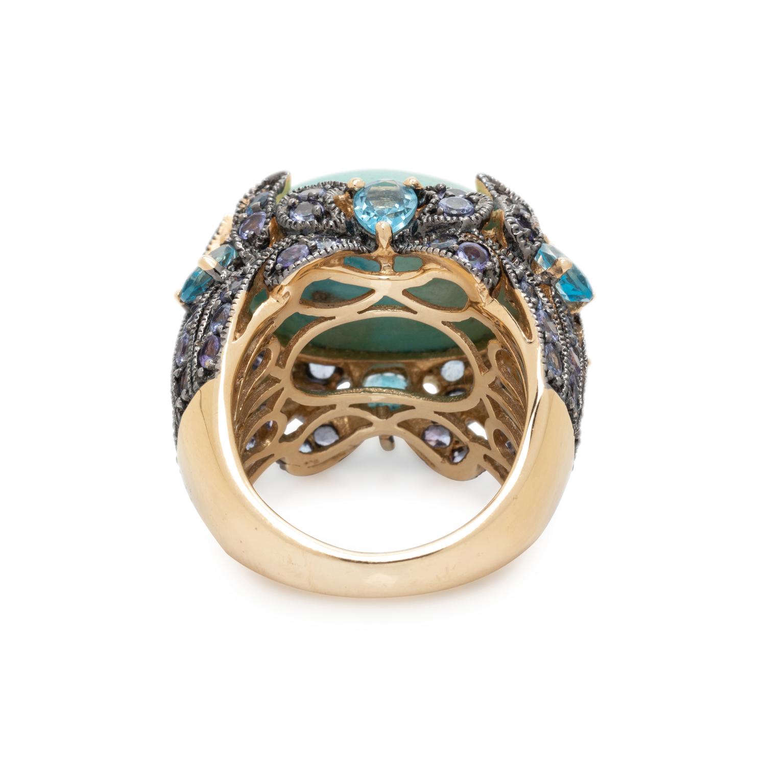 TURQUOISE AND MULTIGEM RING