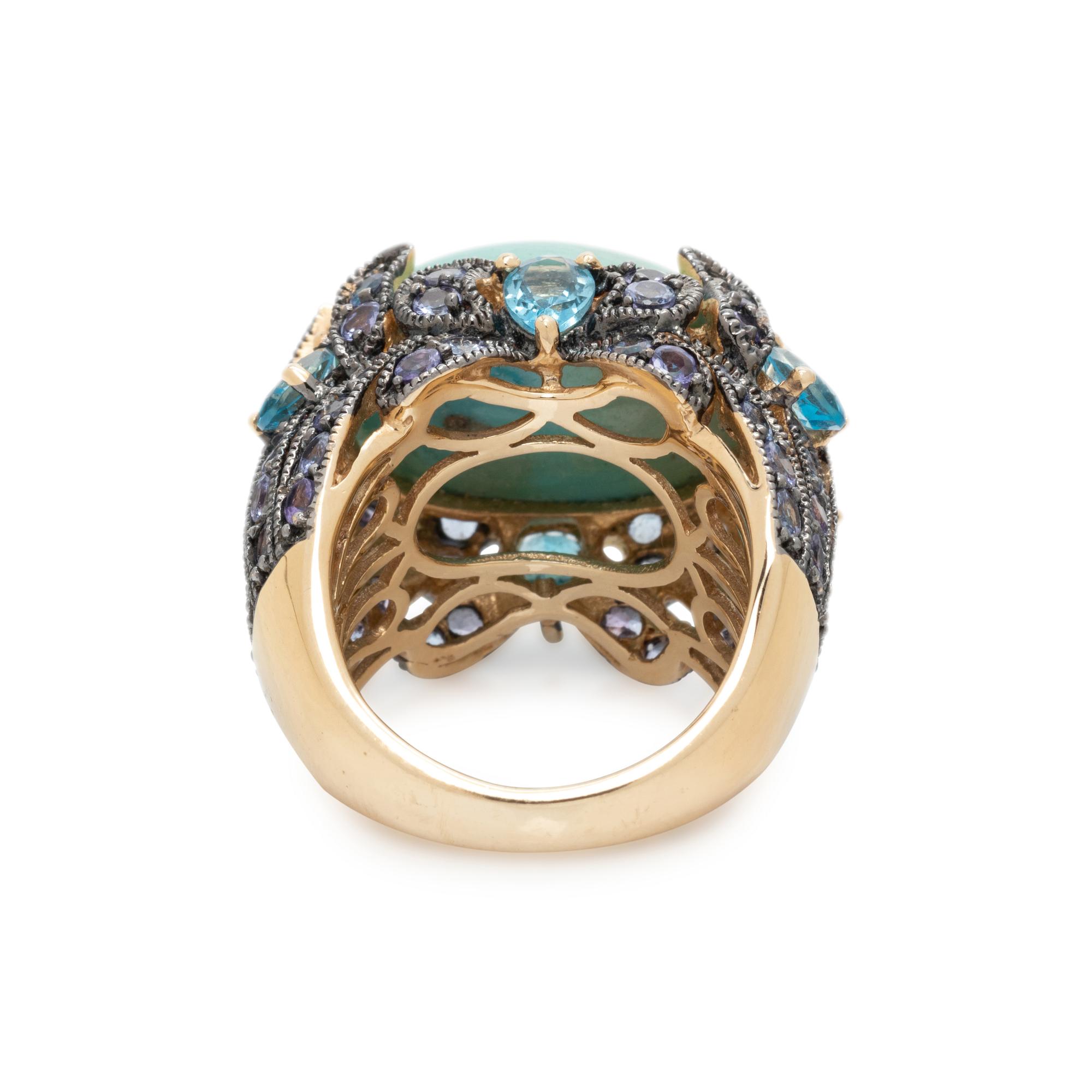 TURQUOISE AND MULTIGEM RING