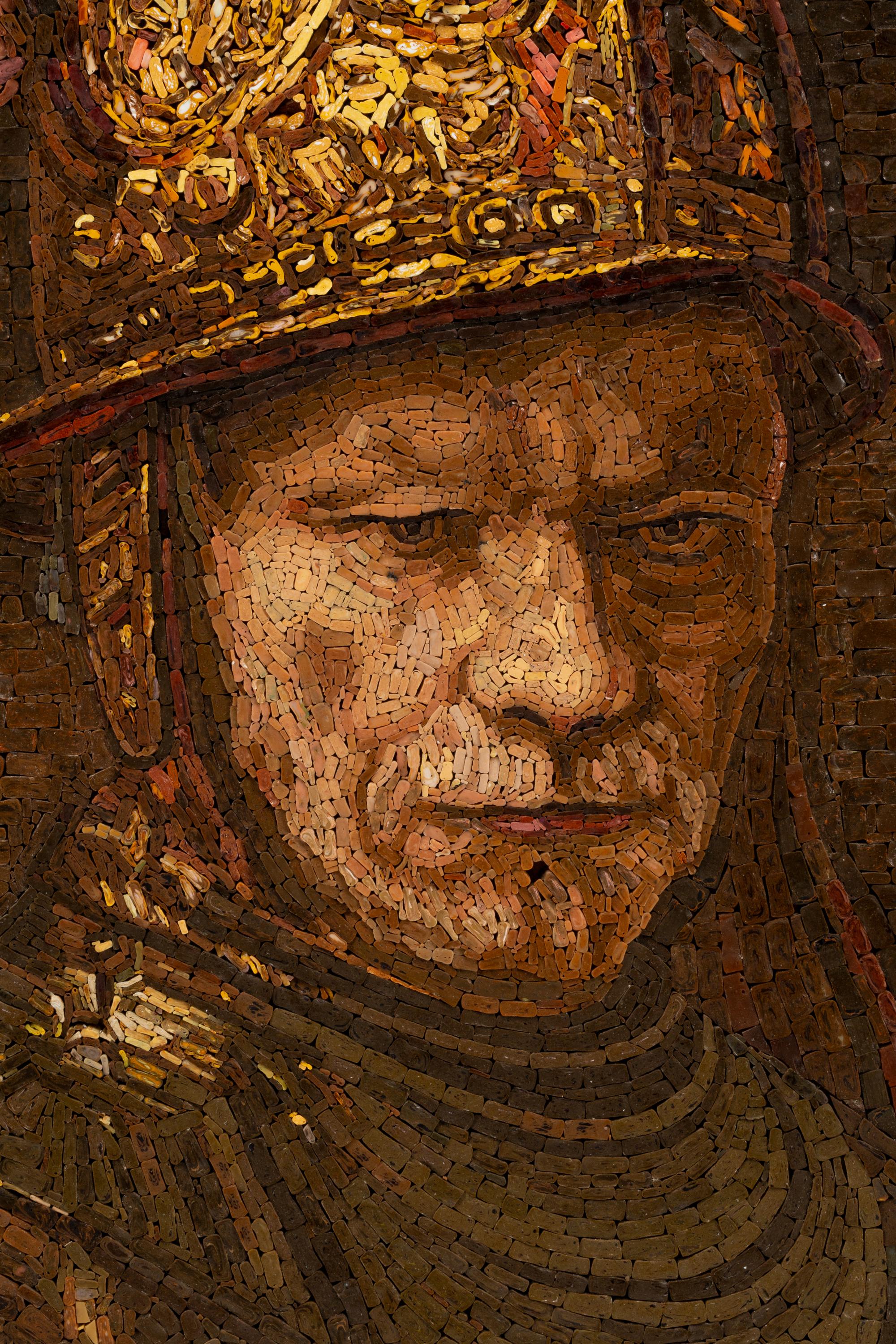 An Italian Micromosaic Plaque After Rembrandt