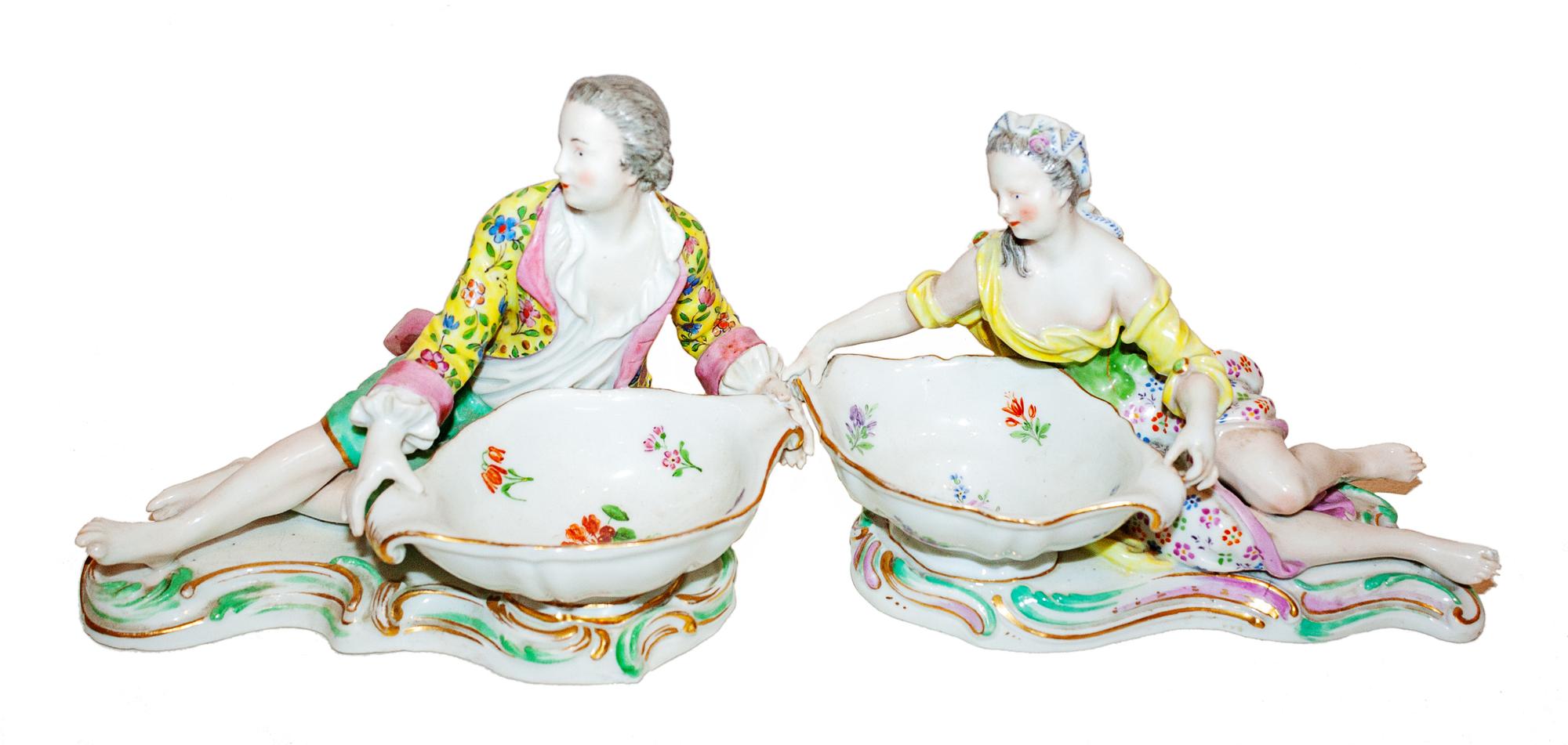 A Pair of Meissen Porcelain Sweetmeat Stands
