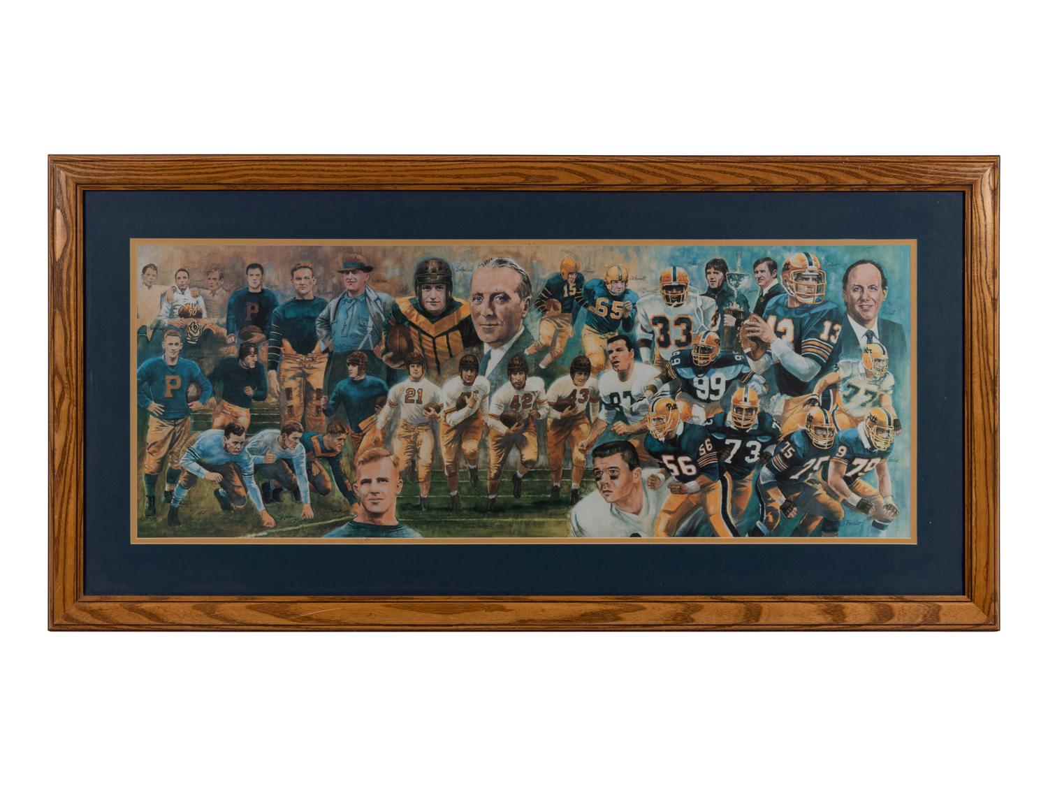 A Group of Three University of Pittsburgh Artworks Formerly Displayed at Mike Ditka’s Restaurant