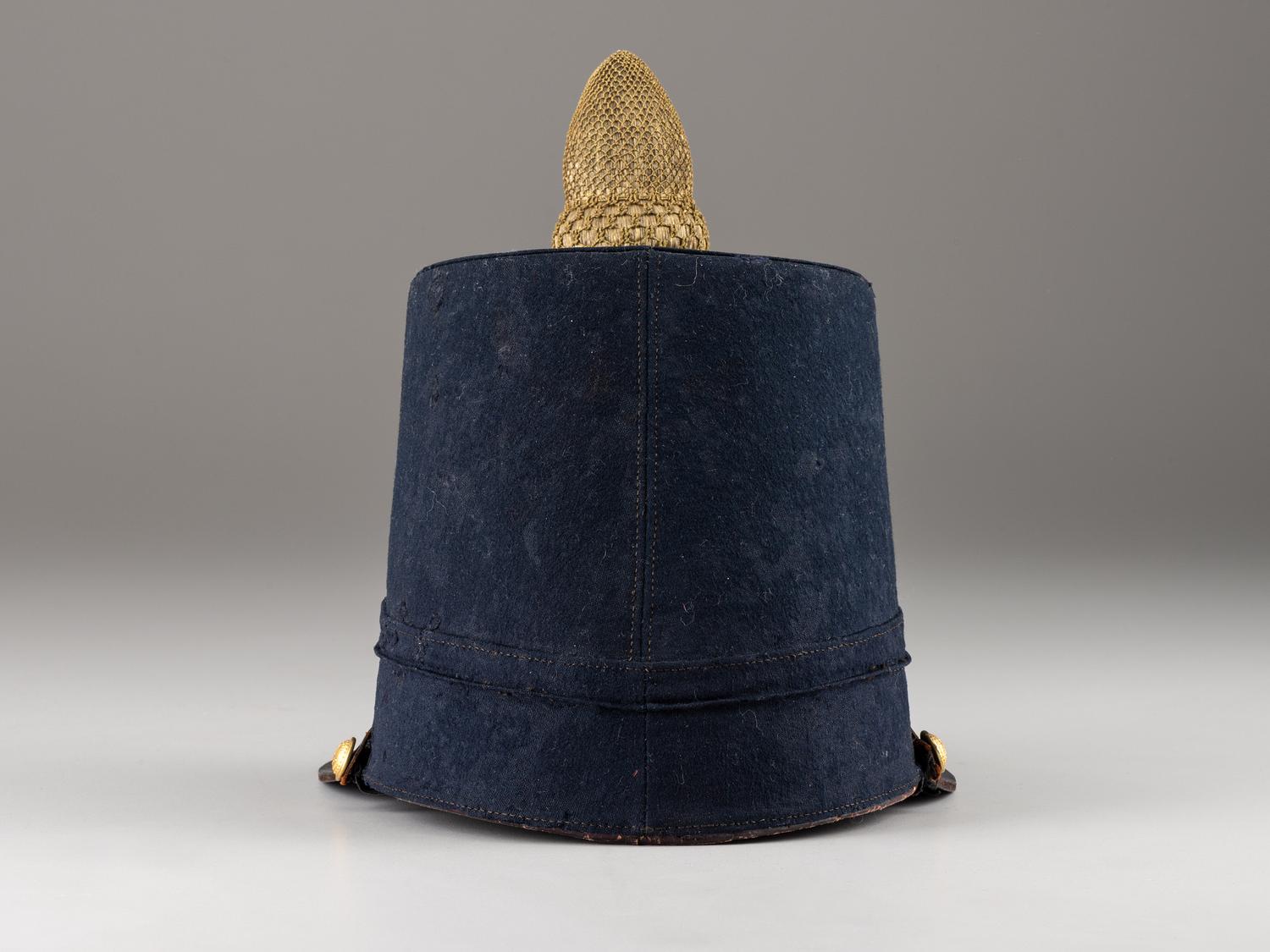 [MILITIA]. Frock coat and Model 1851 shako with original box identified to Massachusetts Militia Brigadier General Eliab Ward.