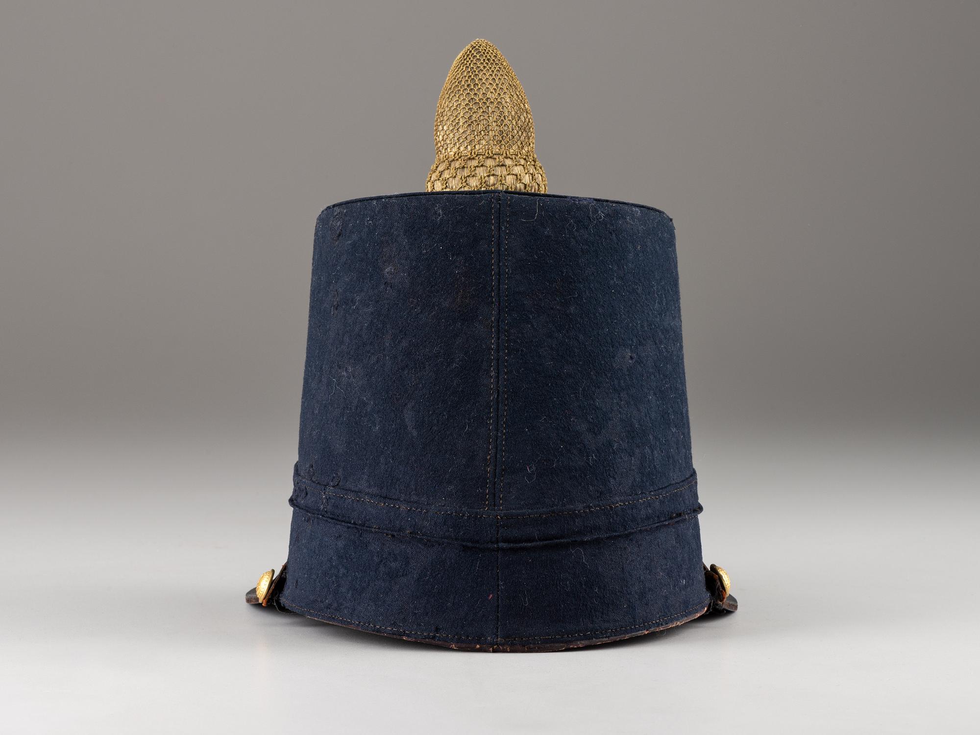 [MILITIA]. Frock coat and Model 1851 shako with original box identified to Massachusetts Militia Brigadier General Eliab Ward.