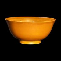 A Chinese Persimmon Glazed Porcelain Bowl, Jiajing Mark 嘉靖款紫金釉碗