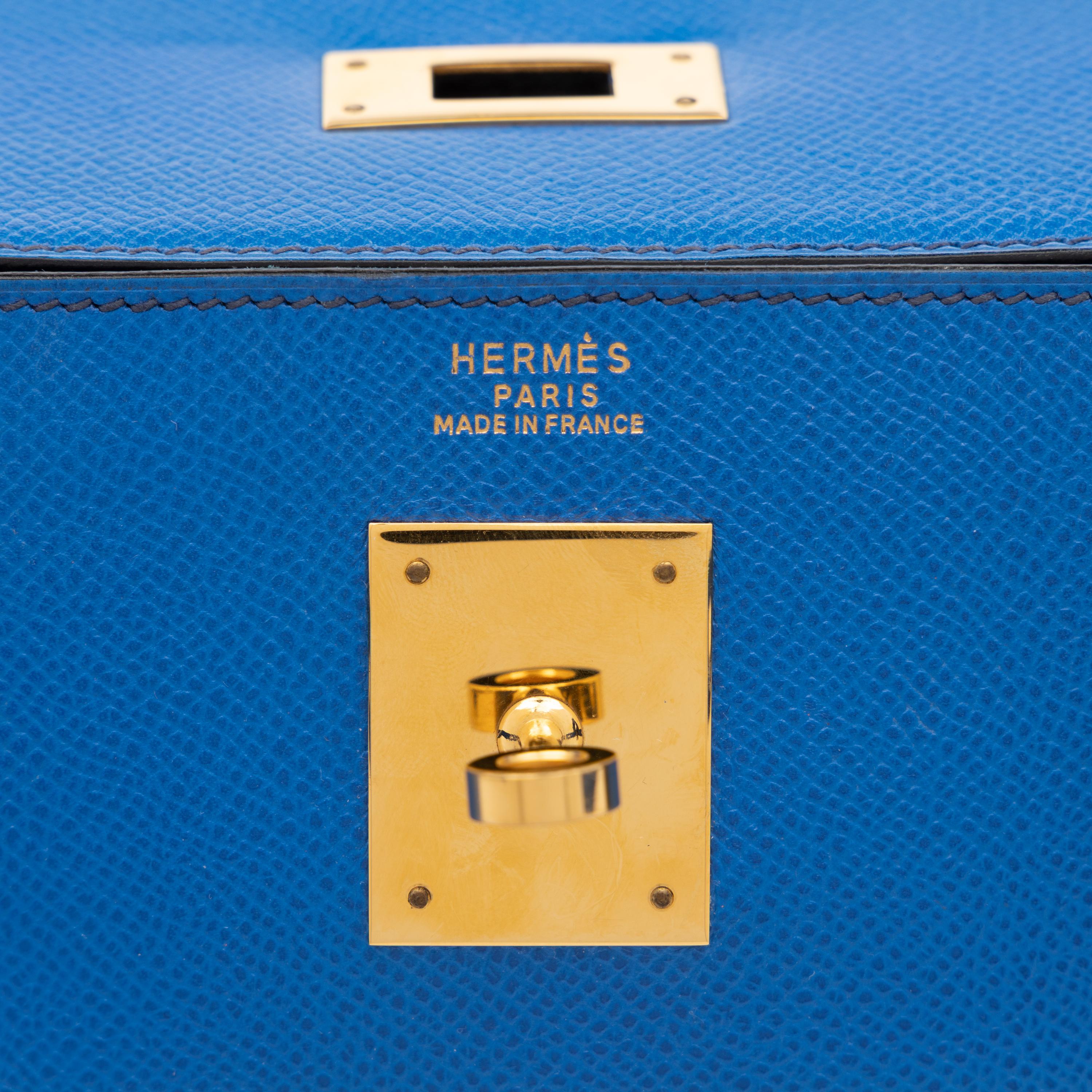 Hermès, Kelly 32 in Bleu France Epsom