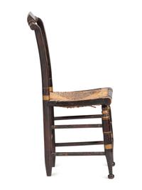A Classical Grain Paint and Gilt Stencil-Decorated Fancy Child's Hitchcock Rush-Seat Side Chair