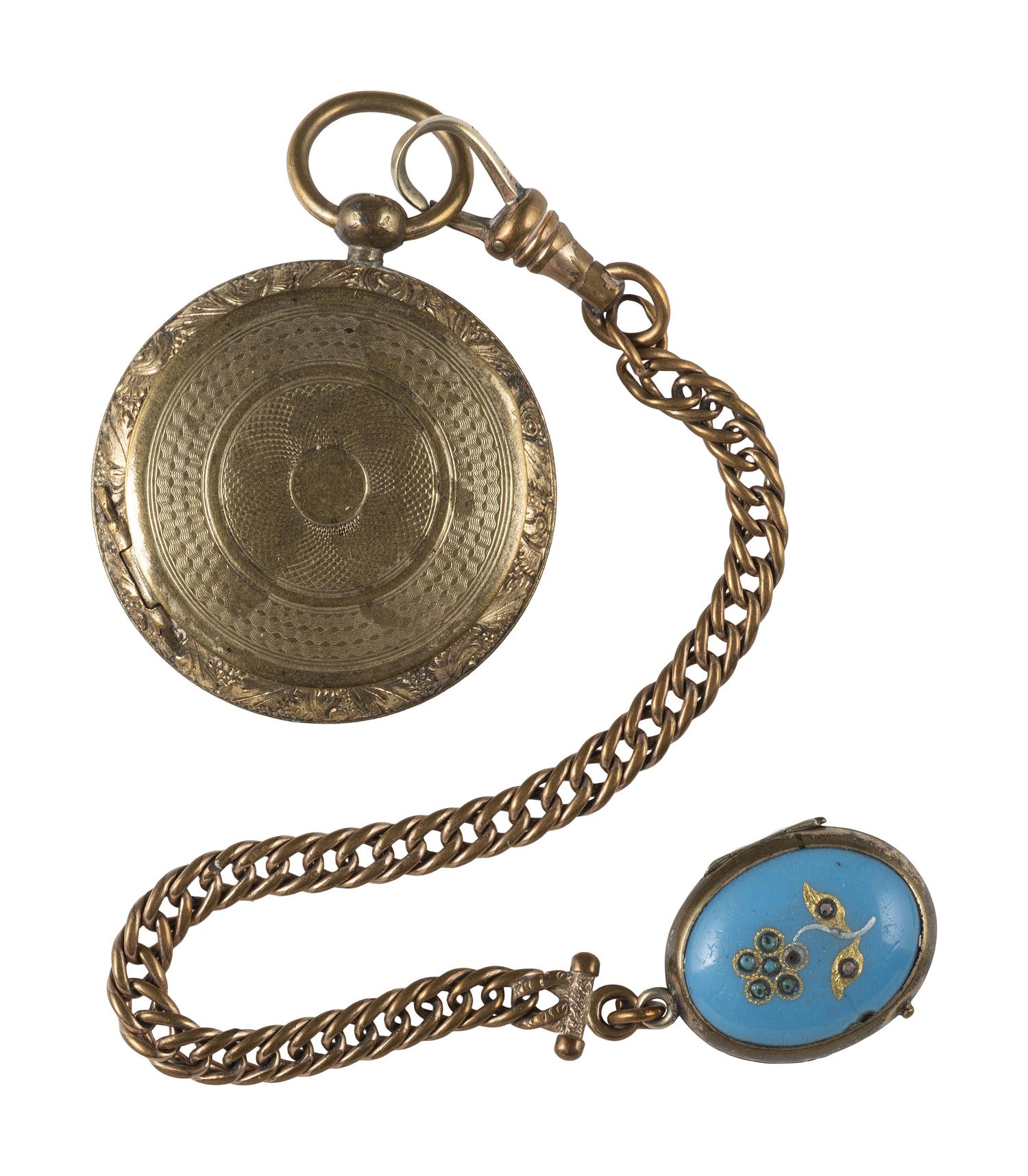 [EARLY PHOTOGRAPHY]. 11 lockets containing daguerreotypes and tintypes.
