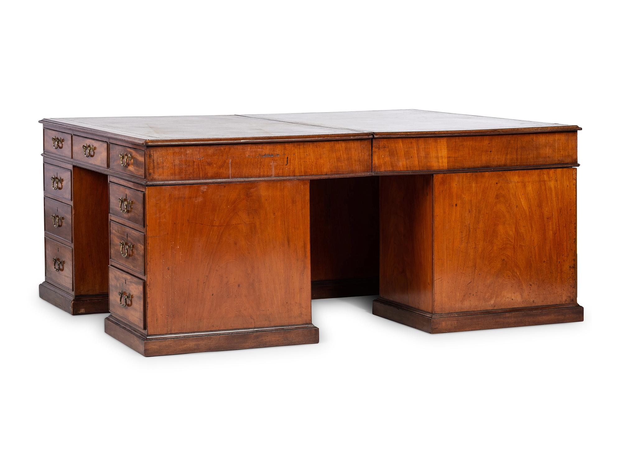 A George III Mahogany Double Partners Desk