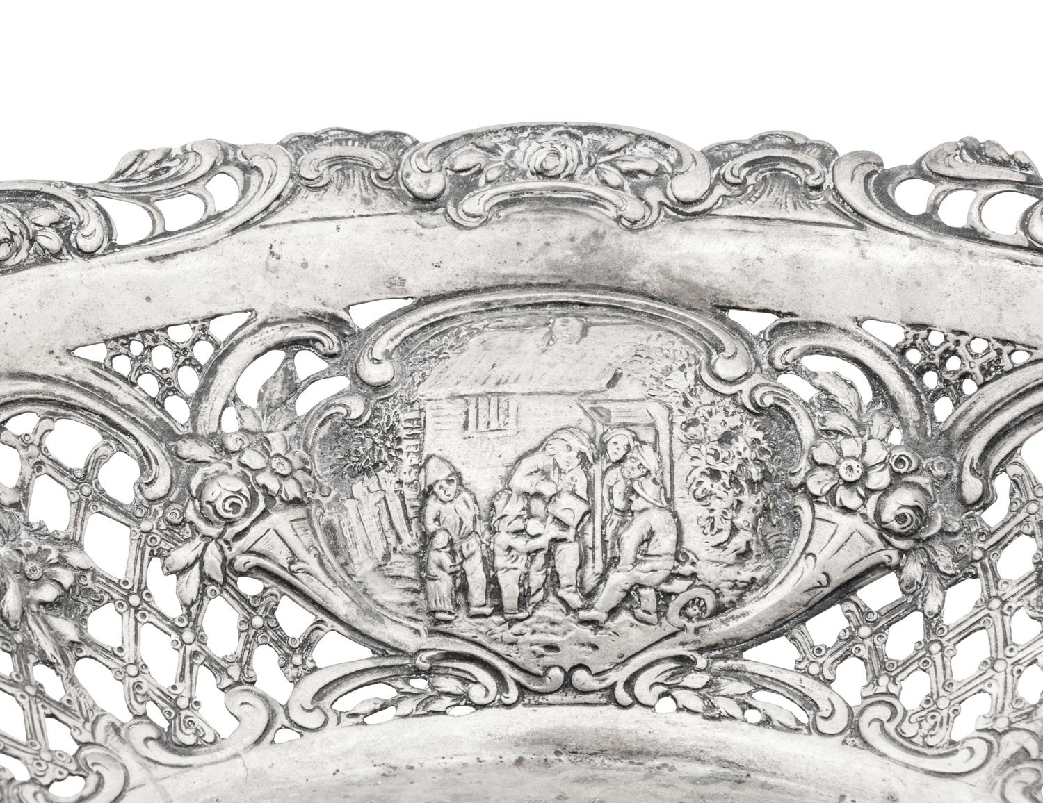 A German Silver Reticulated Basket