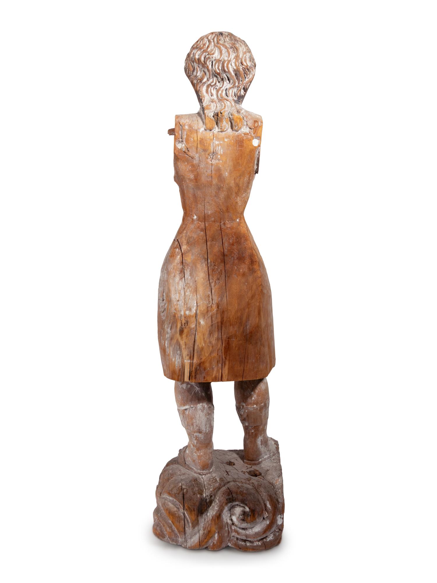 An Italian Carved Wood Ecclesiastical Figure