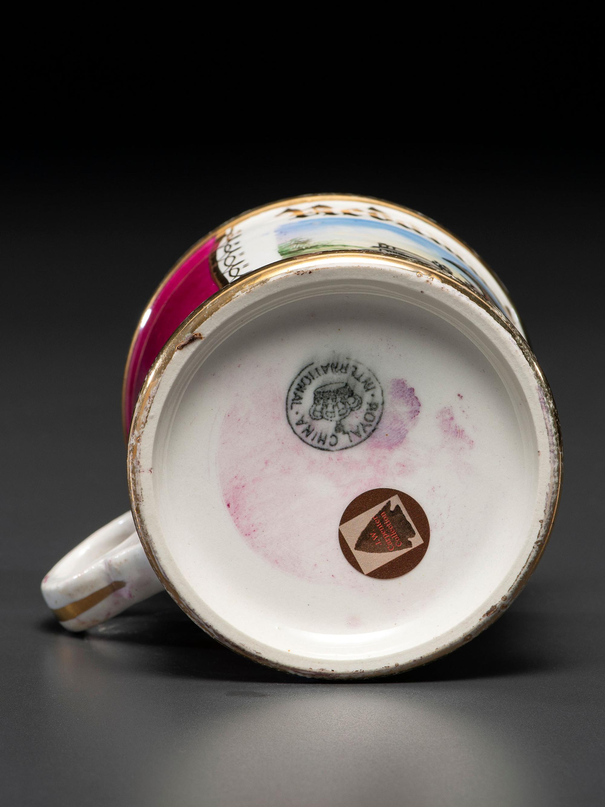 A Porcelain Occupational Shaving Mug Depicting a Railway Express Co . Truck
