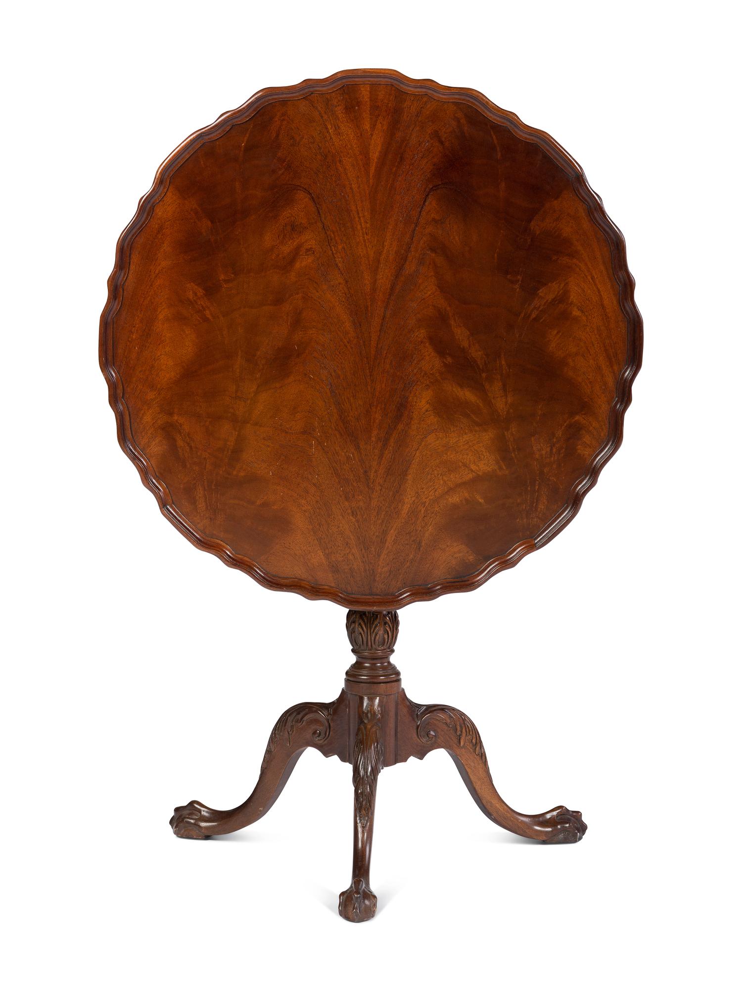 A Chippendale Style Mahogany Pie Crust Tilt Top Table