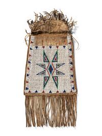 Arapaho Beaded Hide Dispatch Case, with American Flags