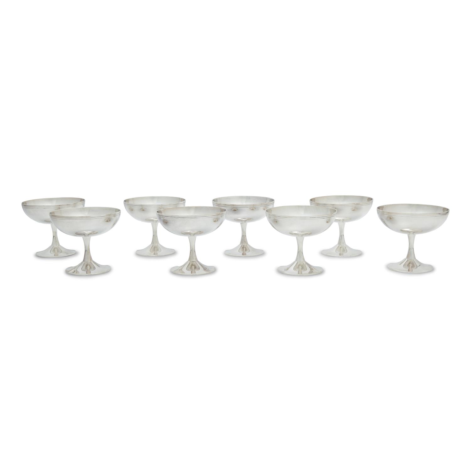 A Set of Eight Christofle Silver-Plate Sorbet Coupes