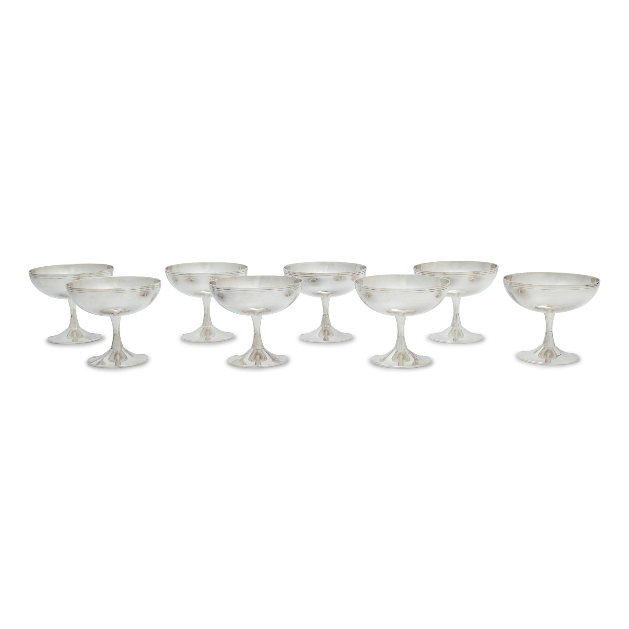 A Set of Eight Christofle Silver-Plate Sorbet Coupes