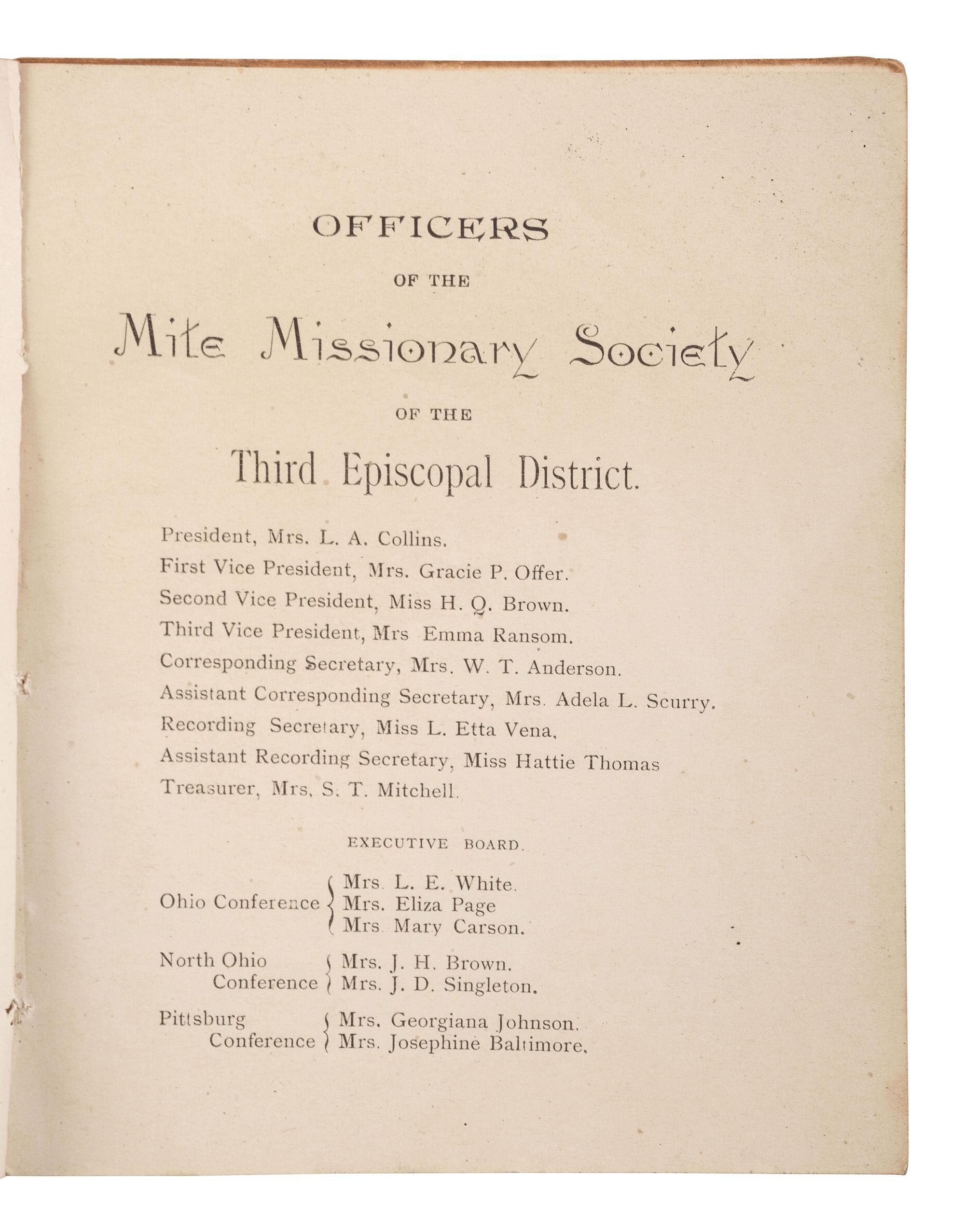 [WOMEN]. A group of 3 booklets related to women's organizations including the National Association of Colored Women.