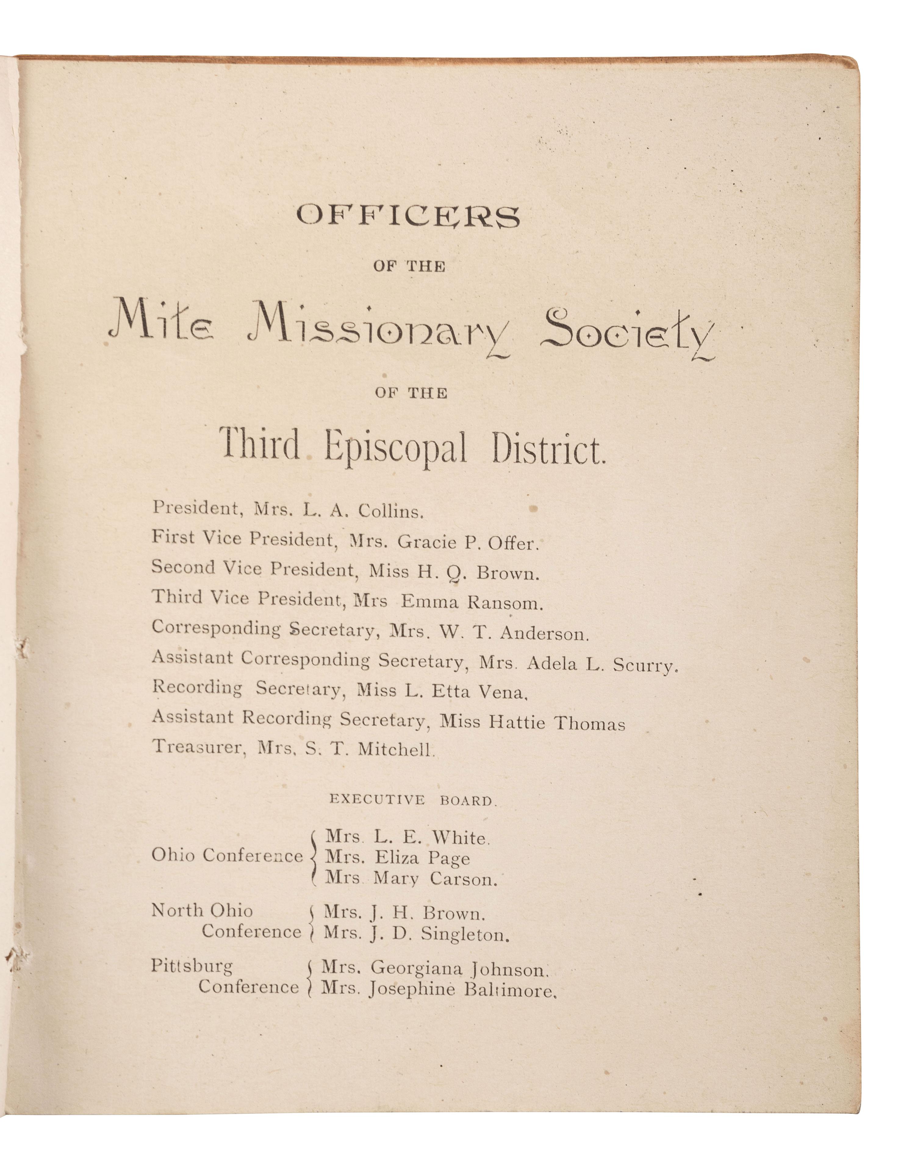 [WOMEN]. A group of 3 booklets related to women's organizations including the National Association of Colored Women.
