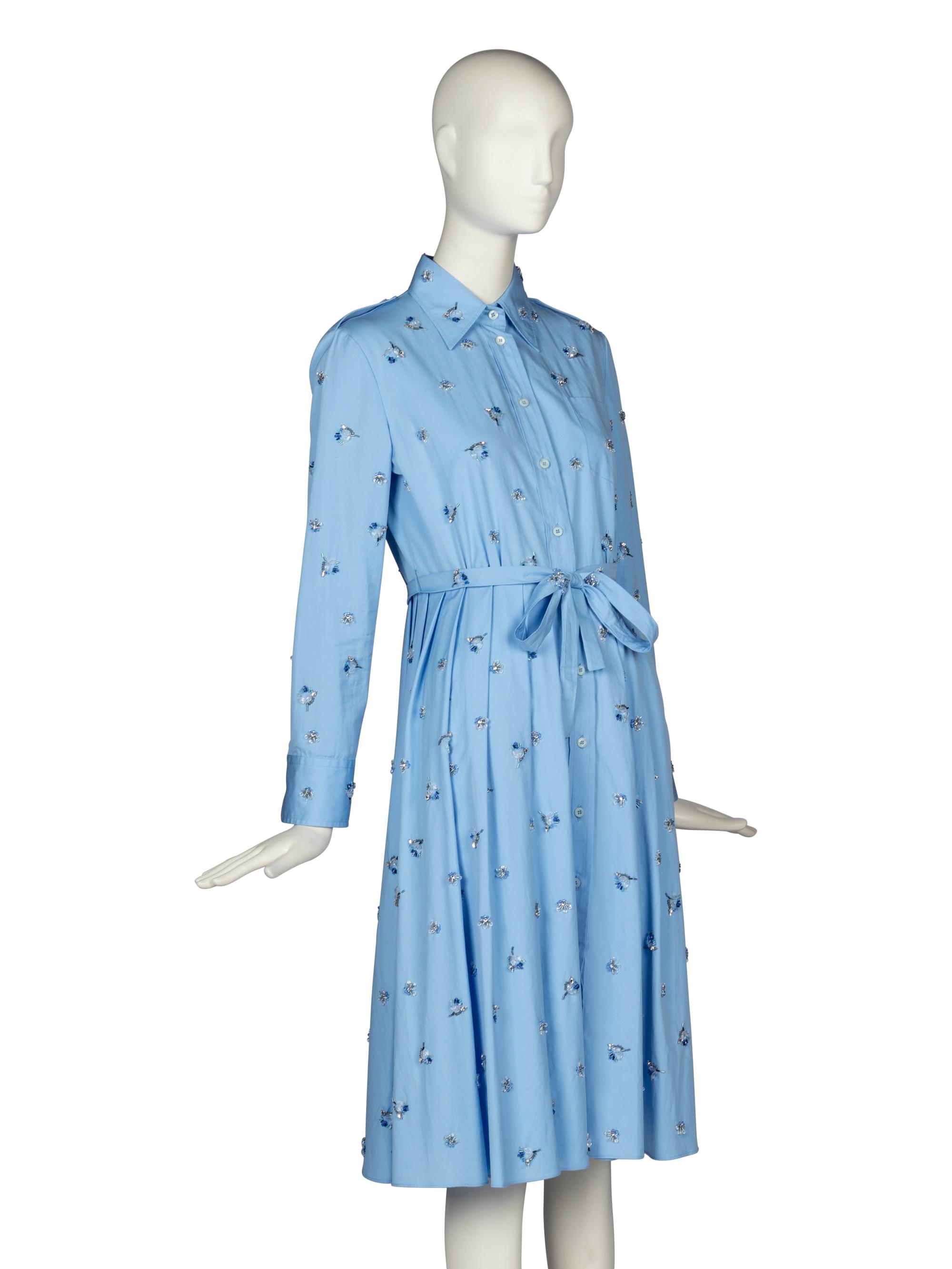 PRADA EMBELLISHED SHIRTDRESS