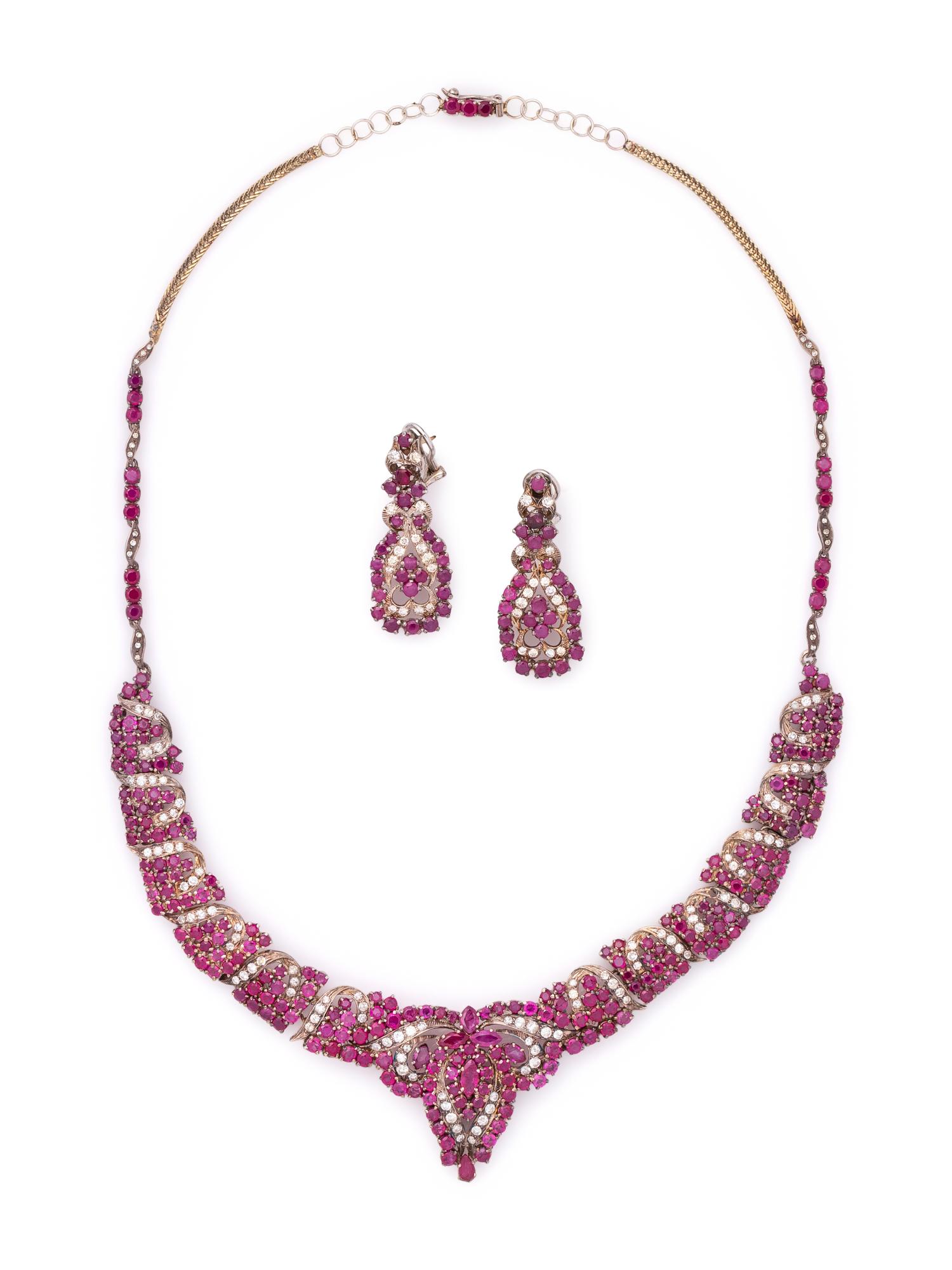 RUBY AND DIAMOND SET