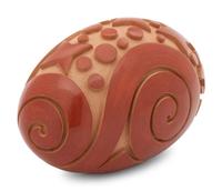 Polished and Carved Redware Pottery Vessel, with stars and swirls