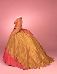 Silk Taffeta Three-Piece Evening Dress, 1860s