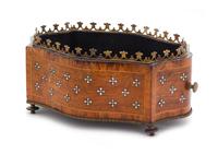 A French Mother-of-Pearl Inlaid Jardiniere Width 17 inches. — 19TH CENTURY