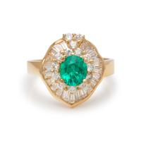 EMERALD AND DIAMOND RING