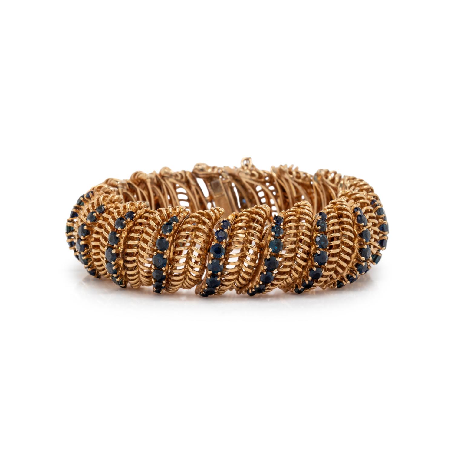 YELLOW GOLD AND SAPPHIRE BRACELET