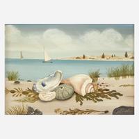 Martha Cahoon (1905-1999) Beach Scene with Seashells