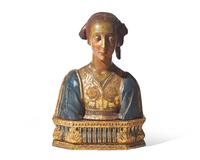 An Italian Renaissance-style bust of a young woman