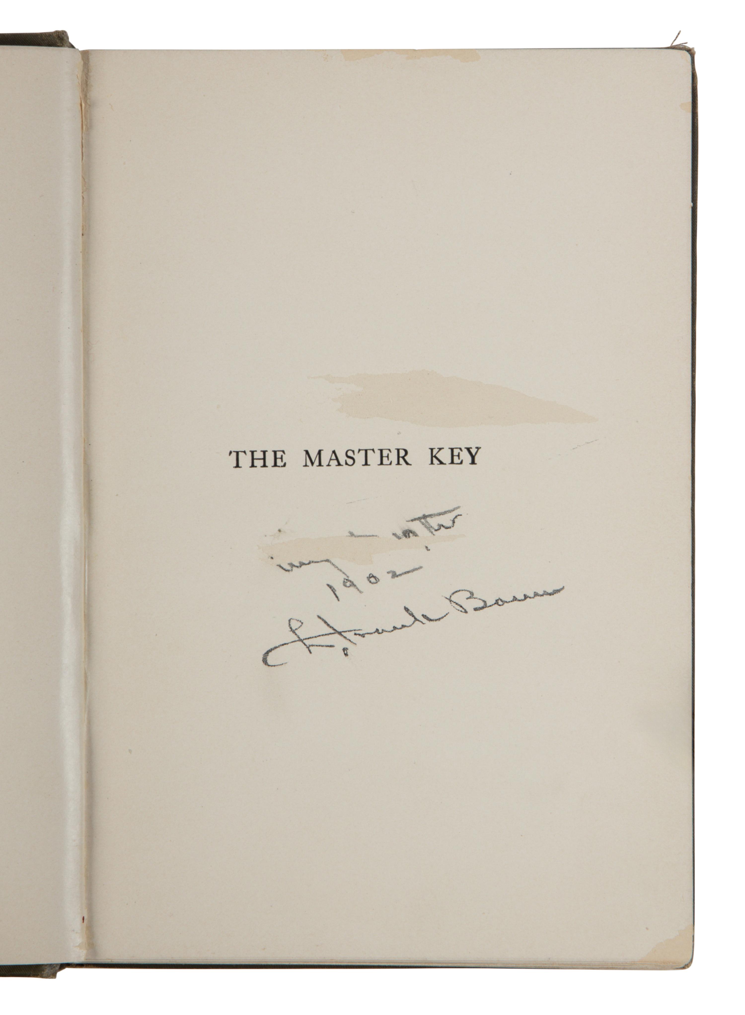 BAUM, L. Frank (1856-1919). The Master Key: An Electrical Fairy Tale... Indianapolis: Bowen-Merrill, 1901.