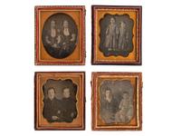 [EARLY PHOTOGRAPHY]. A group of 15 daguerreotype portraits of siblings, including: