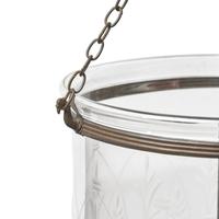 A Large Blown and Etched Glass Bell Jar Lantern