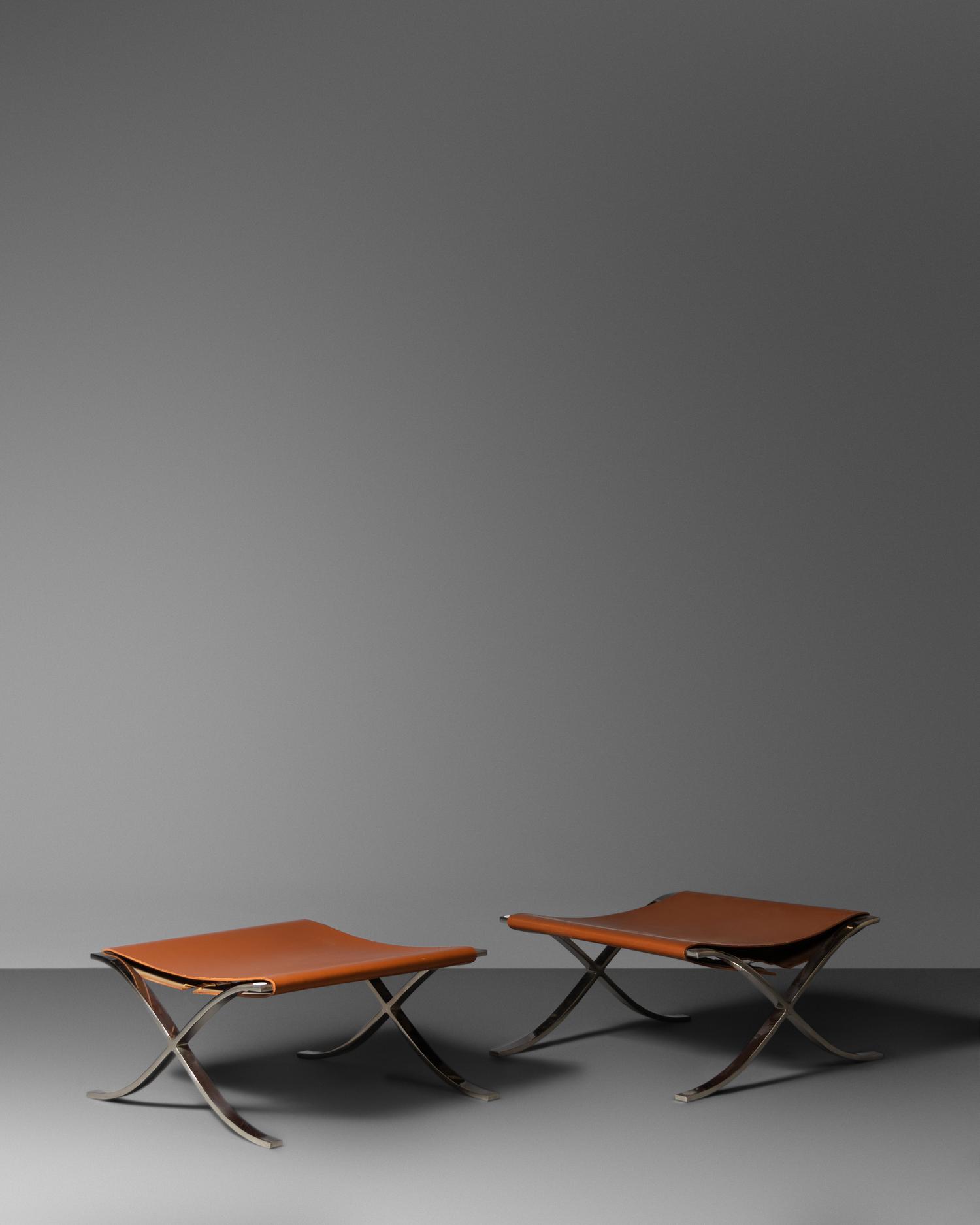 Pair of Barcelona Ottomans, Gerald R. Griffith, Chicago, USA