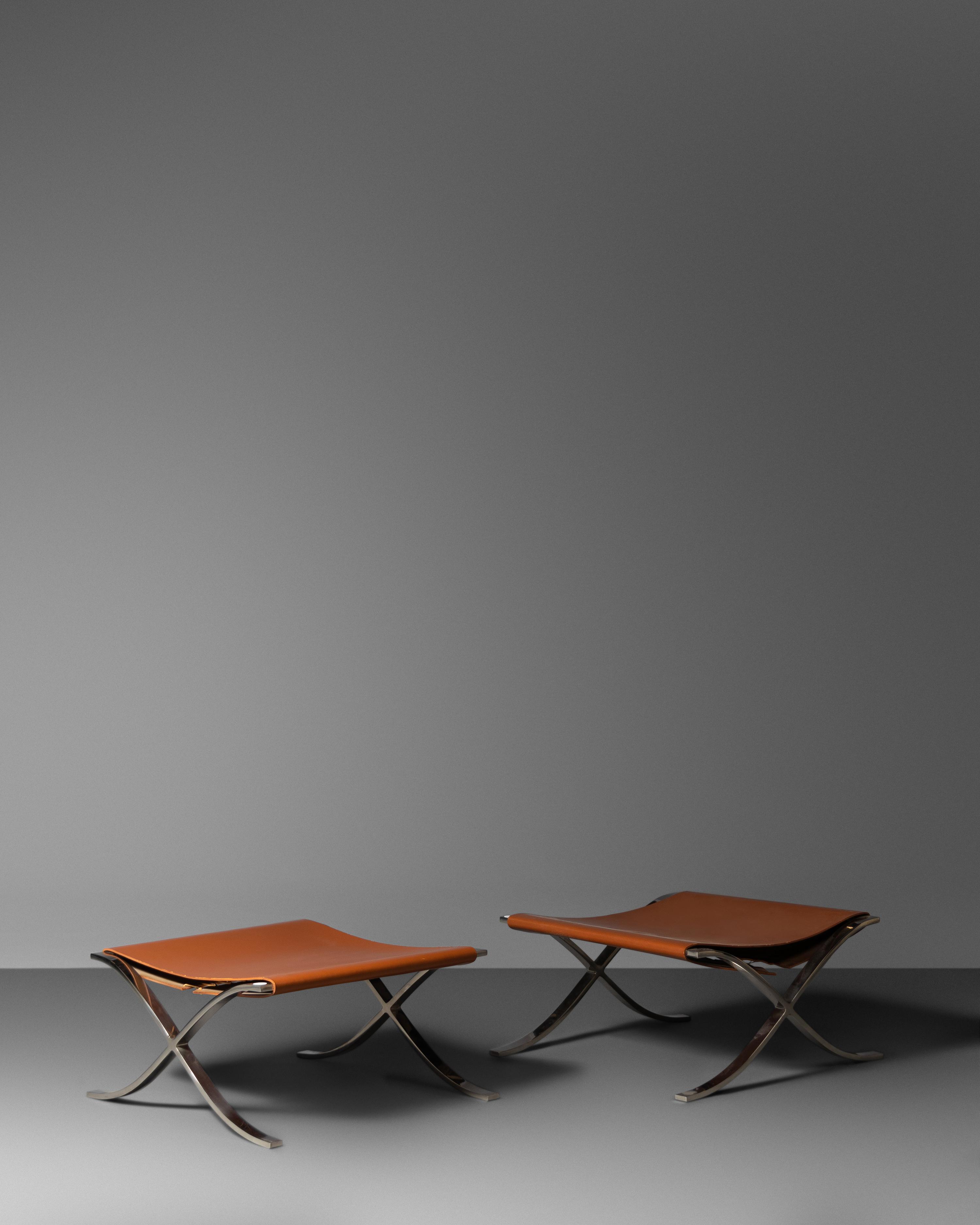 Pair of Barcelona Ottomans, Gerald R. Griffith, Chicago, USA