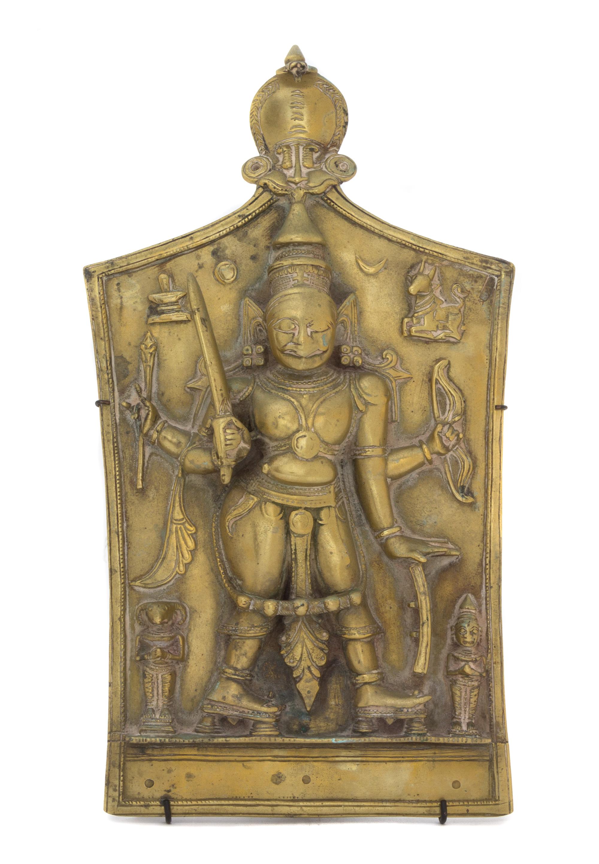 An Indian Bronze Shiva Temple Plaque 13 x 7 1/4 inches. — 18TH CENTURY