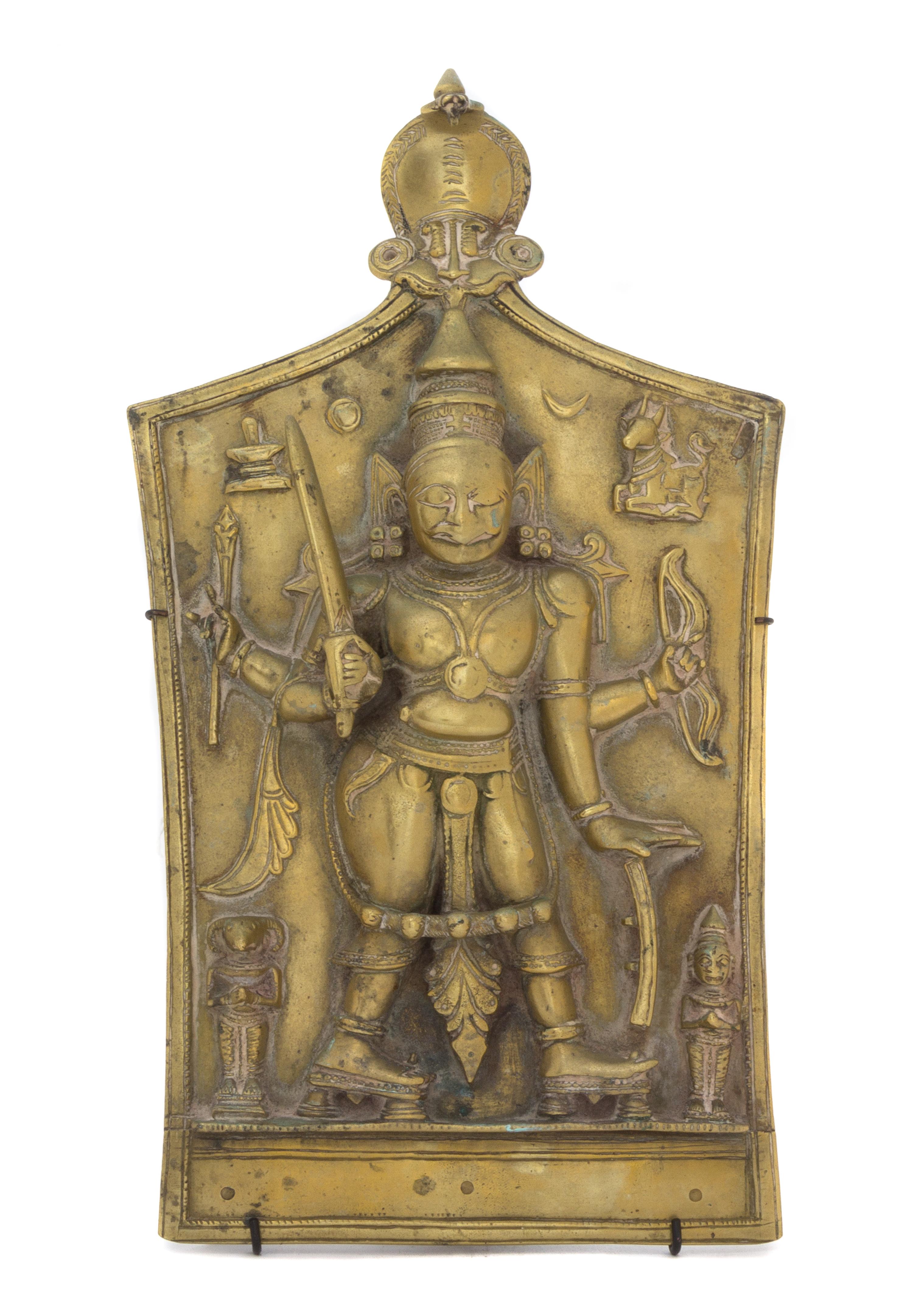 An Indian Bronze Shiva Temple Plaque 13 x 7 1/4 inches. — 18TH CENTURY