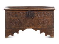 A Jacobean Carved Oak Blanket Chest