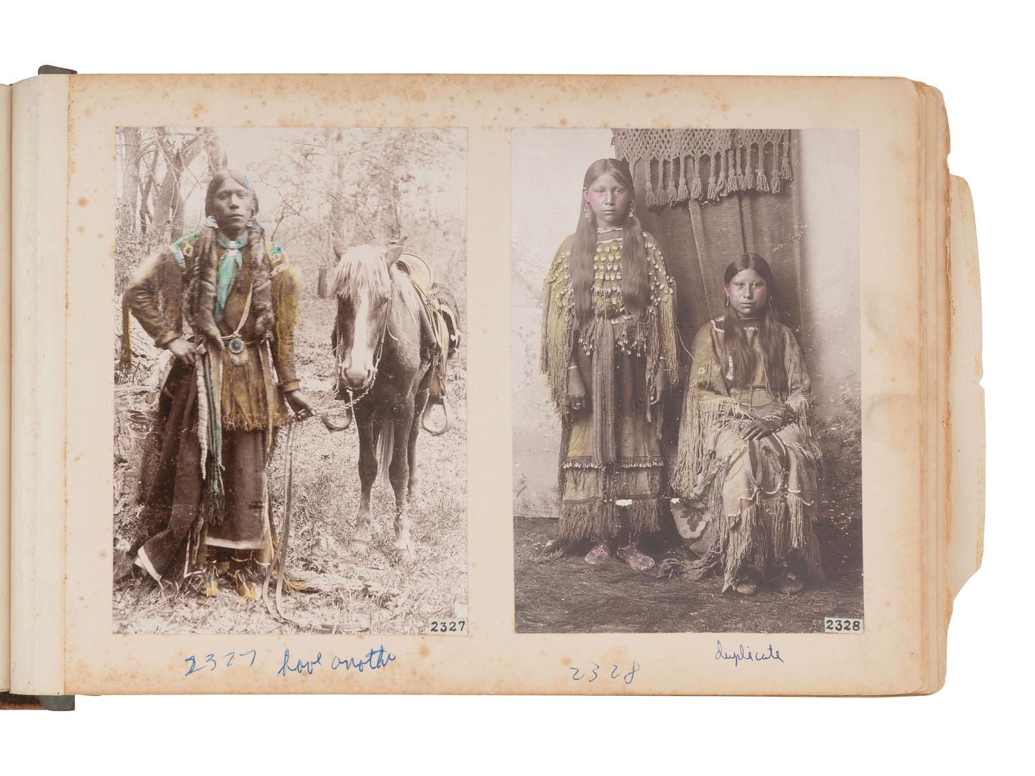 [NATIVE AMERICANS]. Collection of photographs documenting the Nez Perce, Comanche, and Kiowa Indians assembled by Alice Cunningham Fletcher, including images by E. Jane Gay, George W. Bretz, and William Irwin.