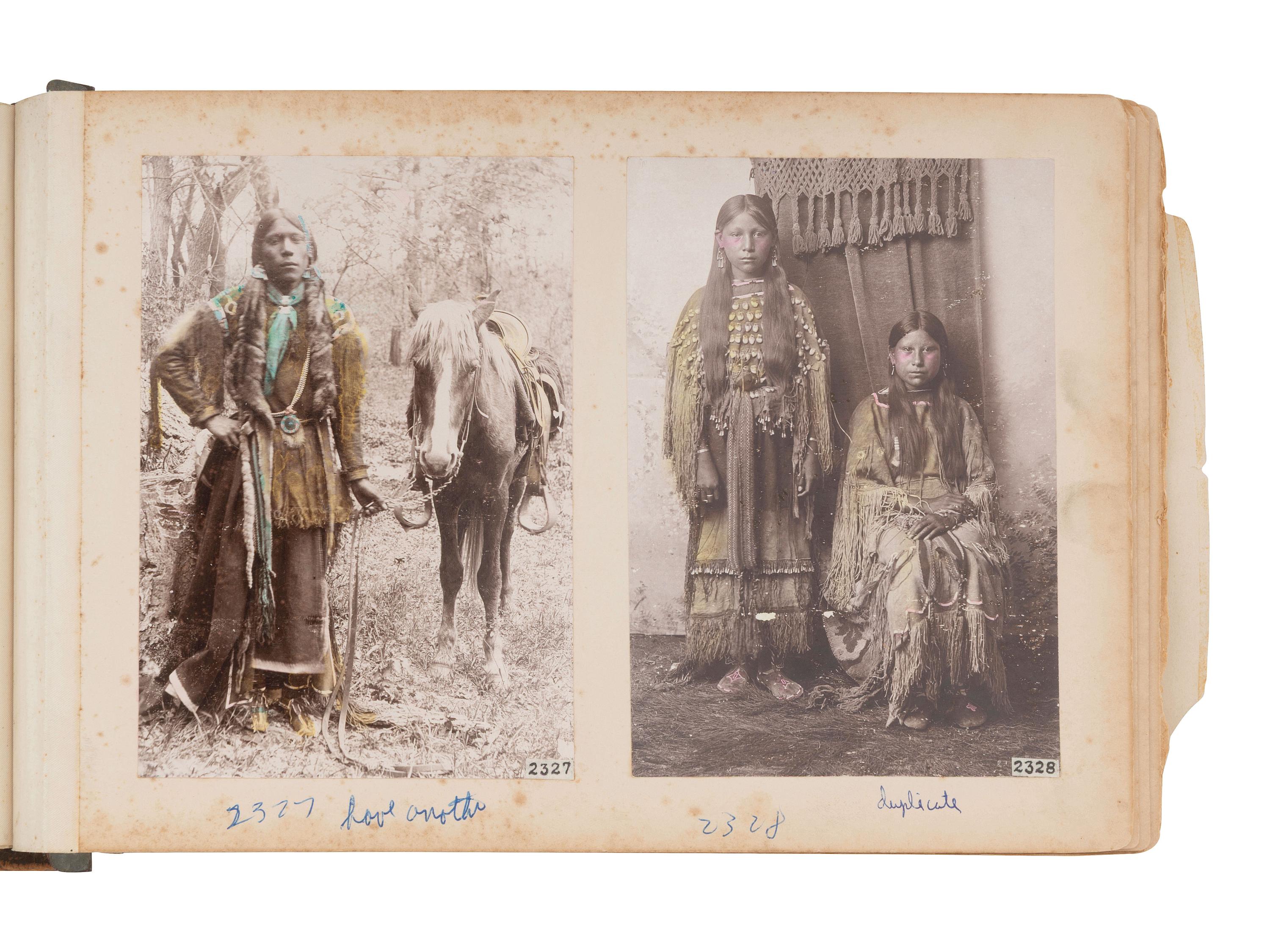 [NATIVE AMERICANS]. Collection of photographs documenting the Nez Perce, Comanche, and Kiowa Indians assembled by Alice Cunningham Fletcher, including images by E. Jane Gay, George W. Bretz, and William Irwin.