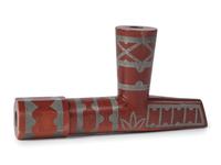 Great Lakes Catlinite Pipe, with Lead Inlay